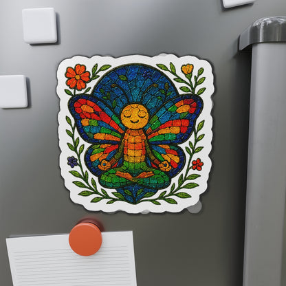 Meditating Butterfly Die-Cut Magnet
