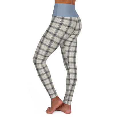 Grey/Plaid High Waisted Yoga Leggings