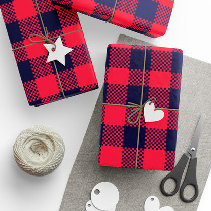 Red Plaid Gift Wrapping Paper