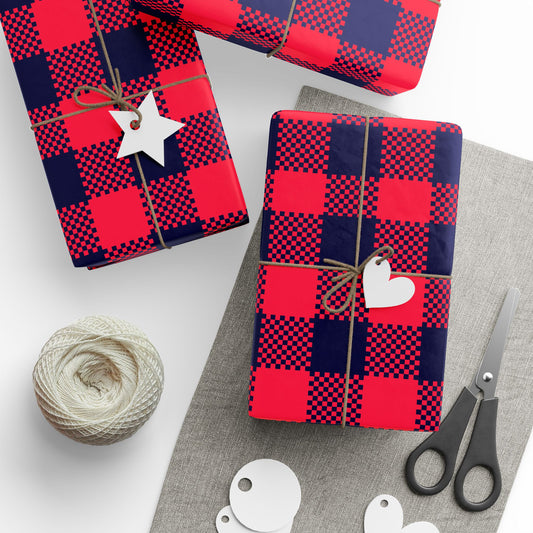 Red Plaid Gift Wrapping Paper
