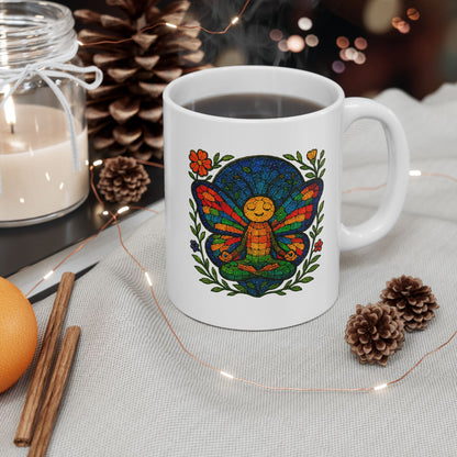Meditating Butterfly Ceramic Mug