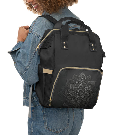 Zen in Black & White Multifunctional Diaper Backpack