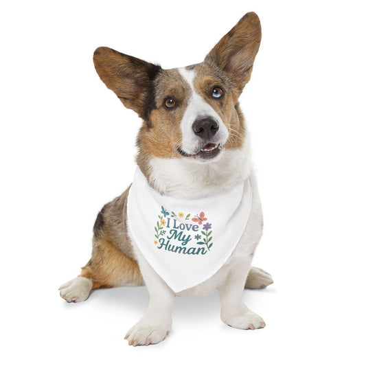 "I Love My Human" Pet Bandana