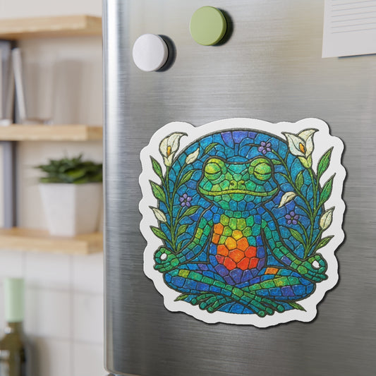 Meditating Frog Die-Cut Magnet