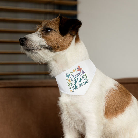 "I Love My Human" Pet Bandana