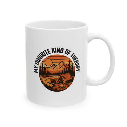 "My Favorite Kind of Therapy" (Camping Lover) Ceramic Mug