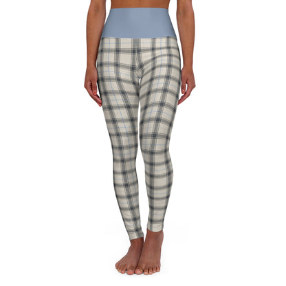 Grey/Plaid High Waisted Yoga Leggings