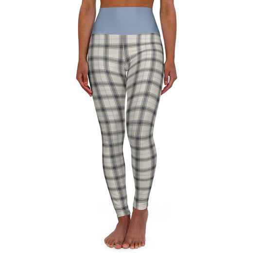 Grey/Plaid High Waisted Yoga Leggings
