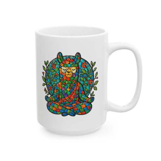 Meditating Llama Ceramic Mug