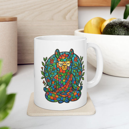 Meditating Llama Ceramic Mug