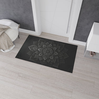 Zen in Black & White Heavy Duty Floor Mat