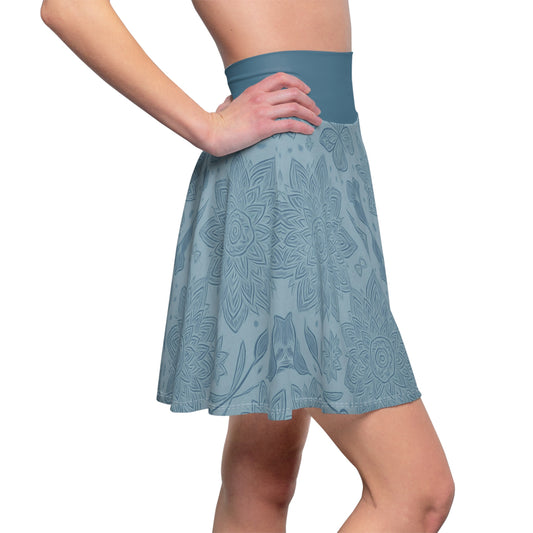 Bloomlight Boho Skater Skirt (Blue)
