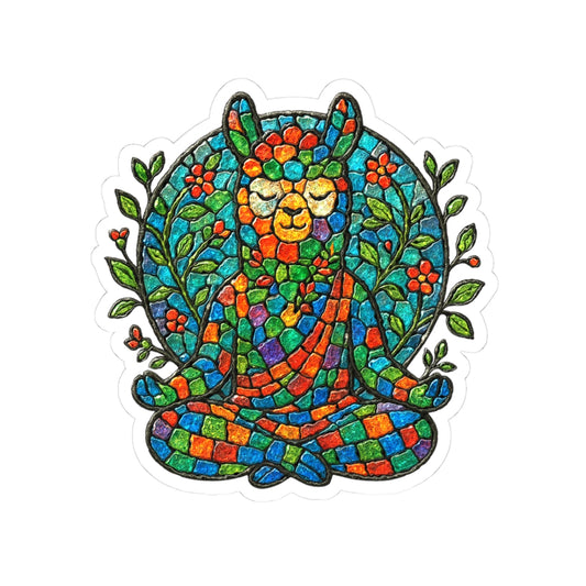 Meditating Llama Kiss-Cut Sticker
