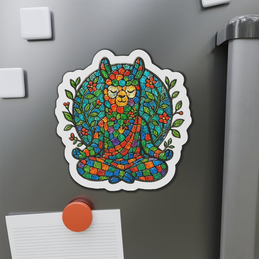 Meditating Llama Die-Cut Magnet