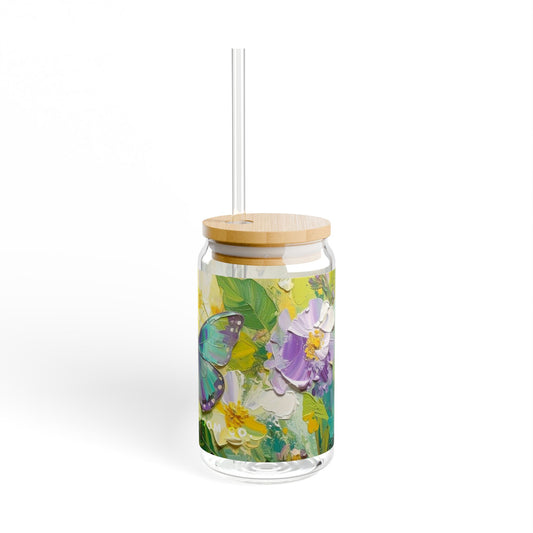 Bloomin' Beauties Sipper Glass & Eco-Friendly Straw