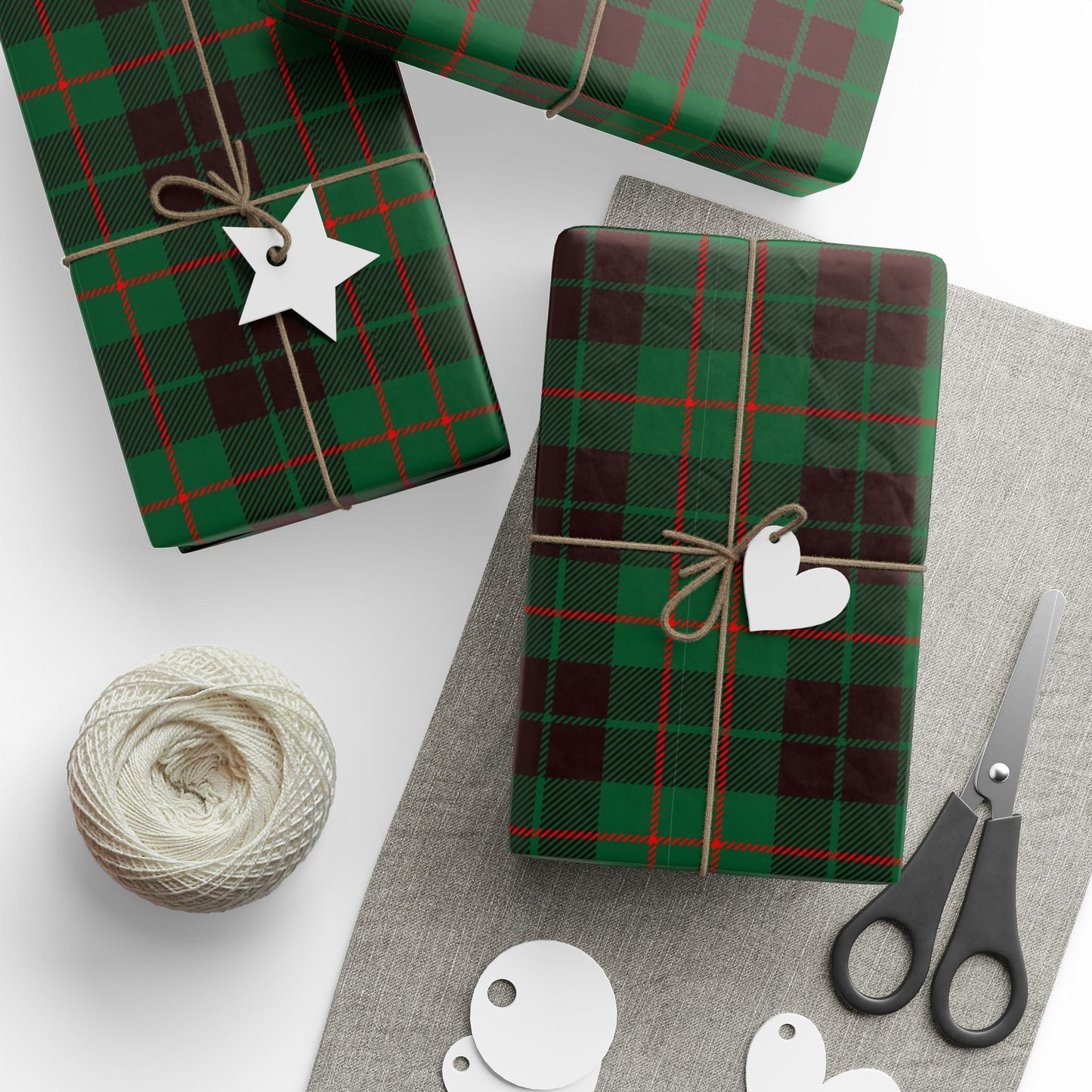 Green Plaid Gift Wrapping Paper
