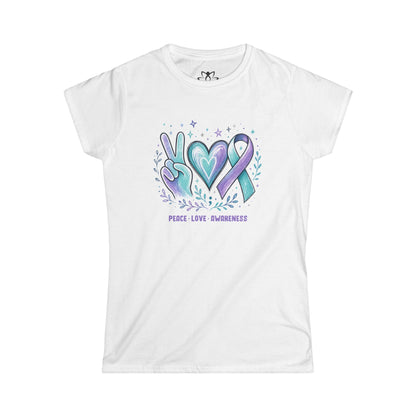 "Peace Love Awareness" Soft Style Tee