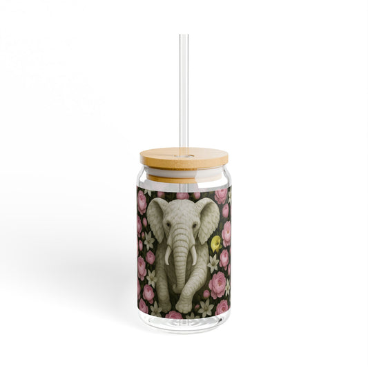 Eco-Friendly Garden Elephant Sipper Glass, 16oz