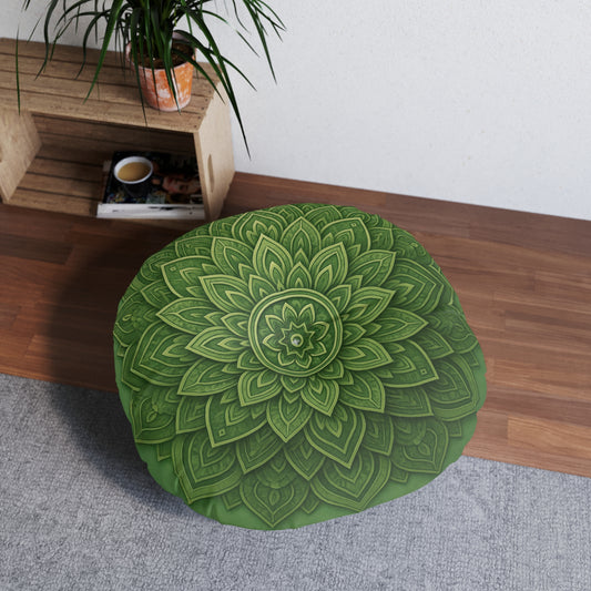 Sage Strength Mandala Tufted Floor Pillow