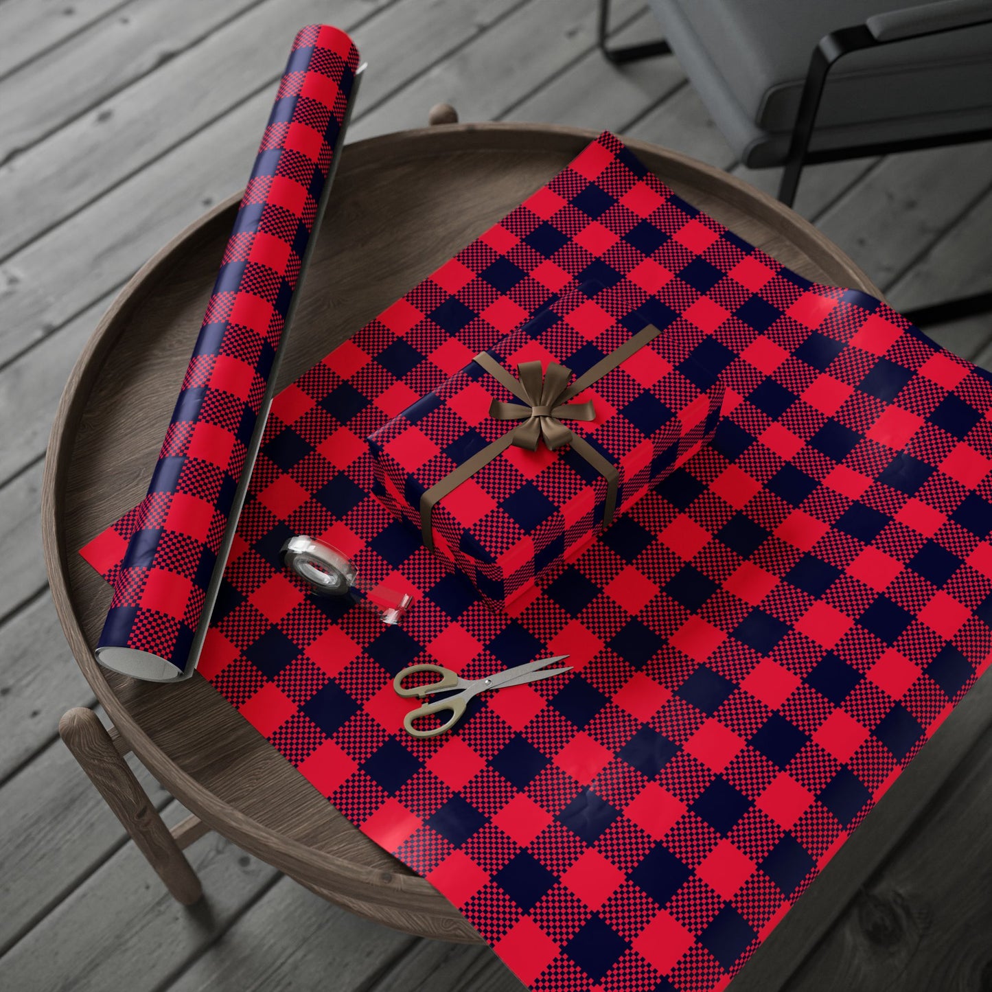 Red Plaid Gift Wrapping Paper