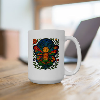 Meditating Butterfly Ceramic Mug