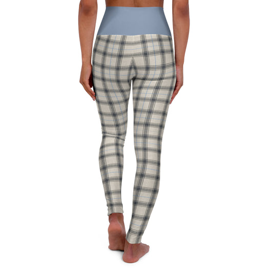 Grey/Plaid High Waisted Yoga Leggings