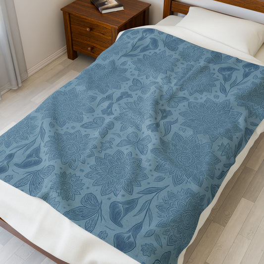 Bloomlight Boho Soft Throw (Blue)