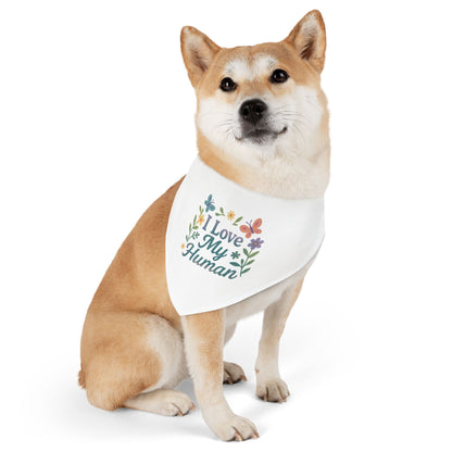 "I Love My Human" Pet Bandana