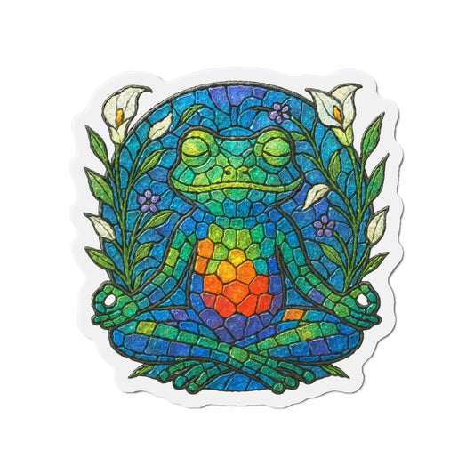 Meditating Frog Die-Cut Magnet