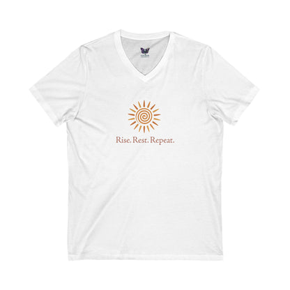 Rest. Rise. Repeat. V-Neck Tee