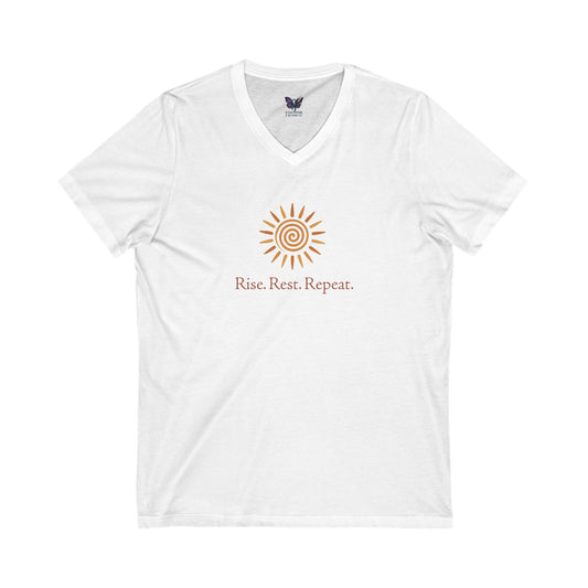 Rest. Rise. Repeat. V-Neck Tee