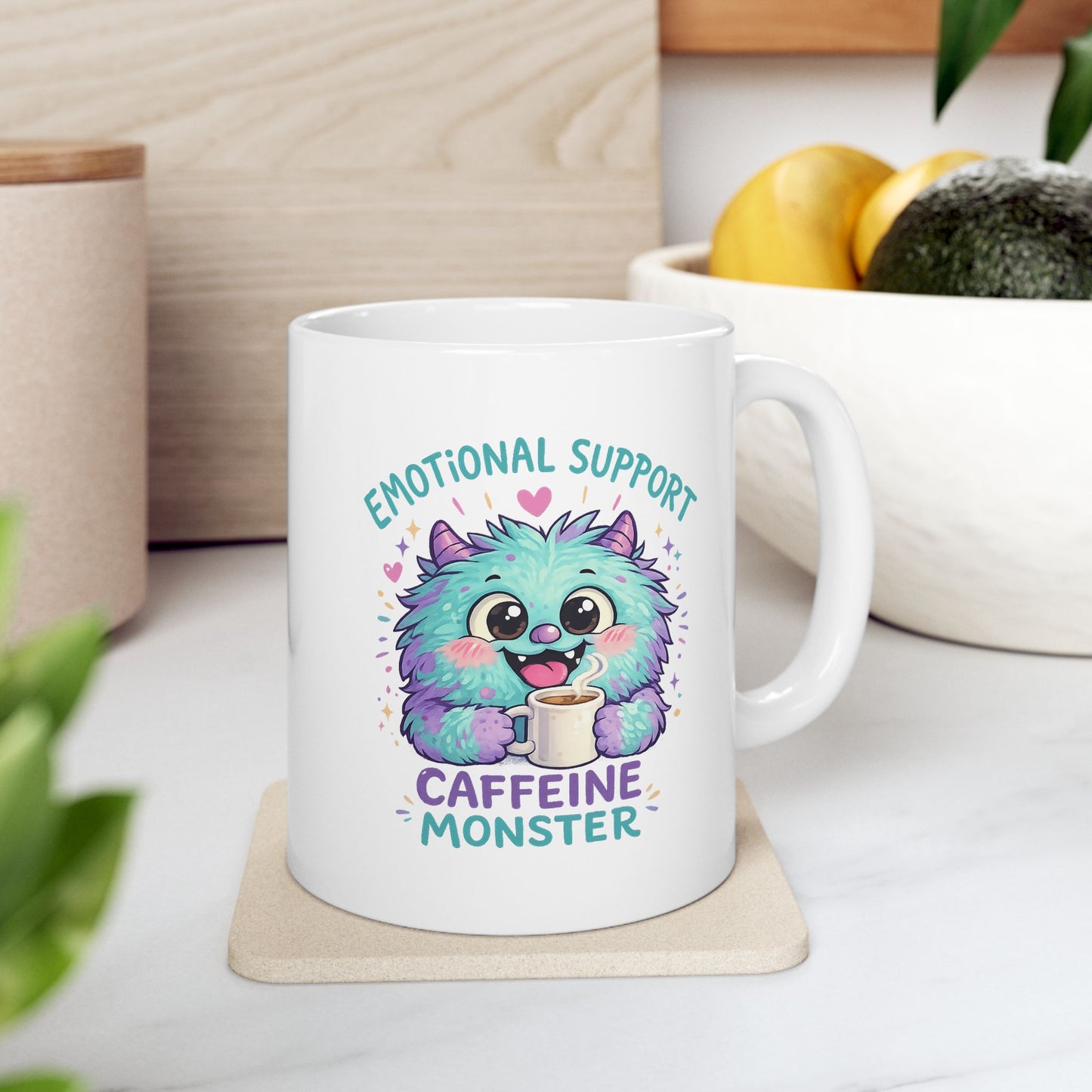 Emotional Support Caffeine Monster Mug