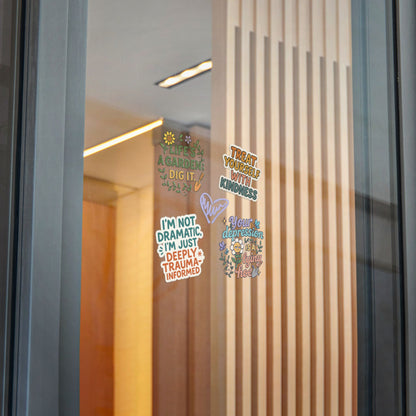 Self-Care, Positive Vibes, and Mental Health Die-Cut Stickers