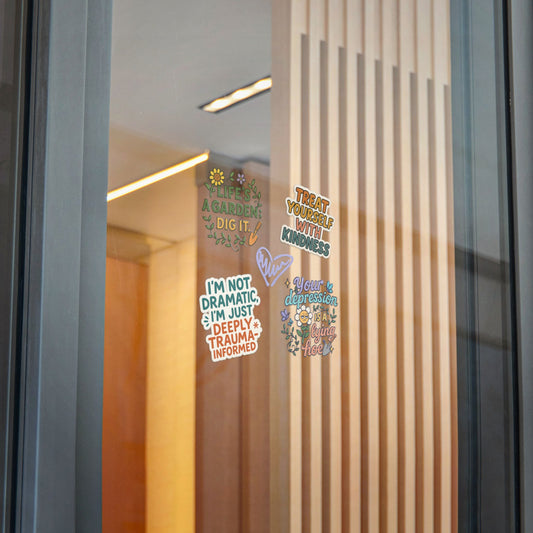 Self-Care, Positive Vibes, and Mental Health Die-Cut Stickers