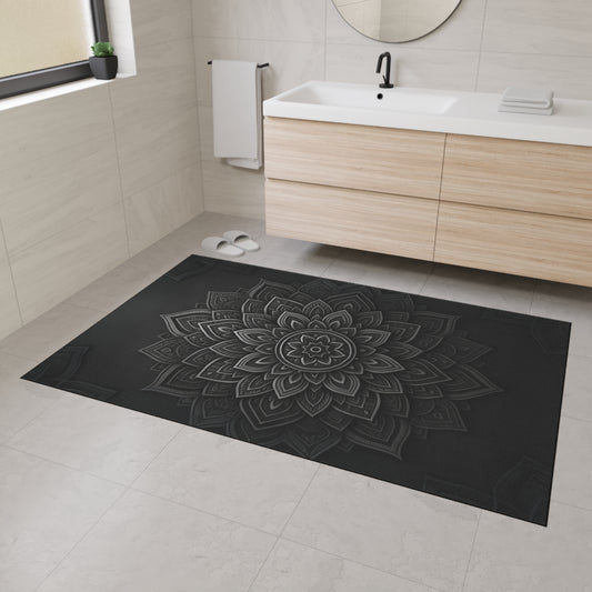 Zen in Black & White Heavy Duty Floor Mat