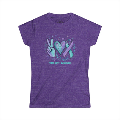 "Peace Love Awareness" Soft Style Tee