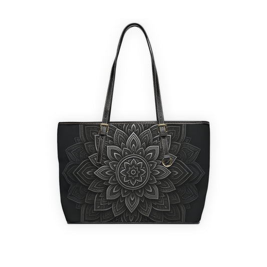 Stylish PU Leather Shoulder Bag with Mandala Design, Fashion Tote, Everyday Handbag, Gift for Her, Chic Accessory