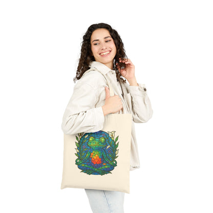 Meditating Frog Eco-Friendly Canvas Tote