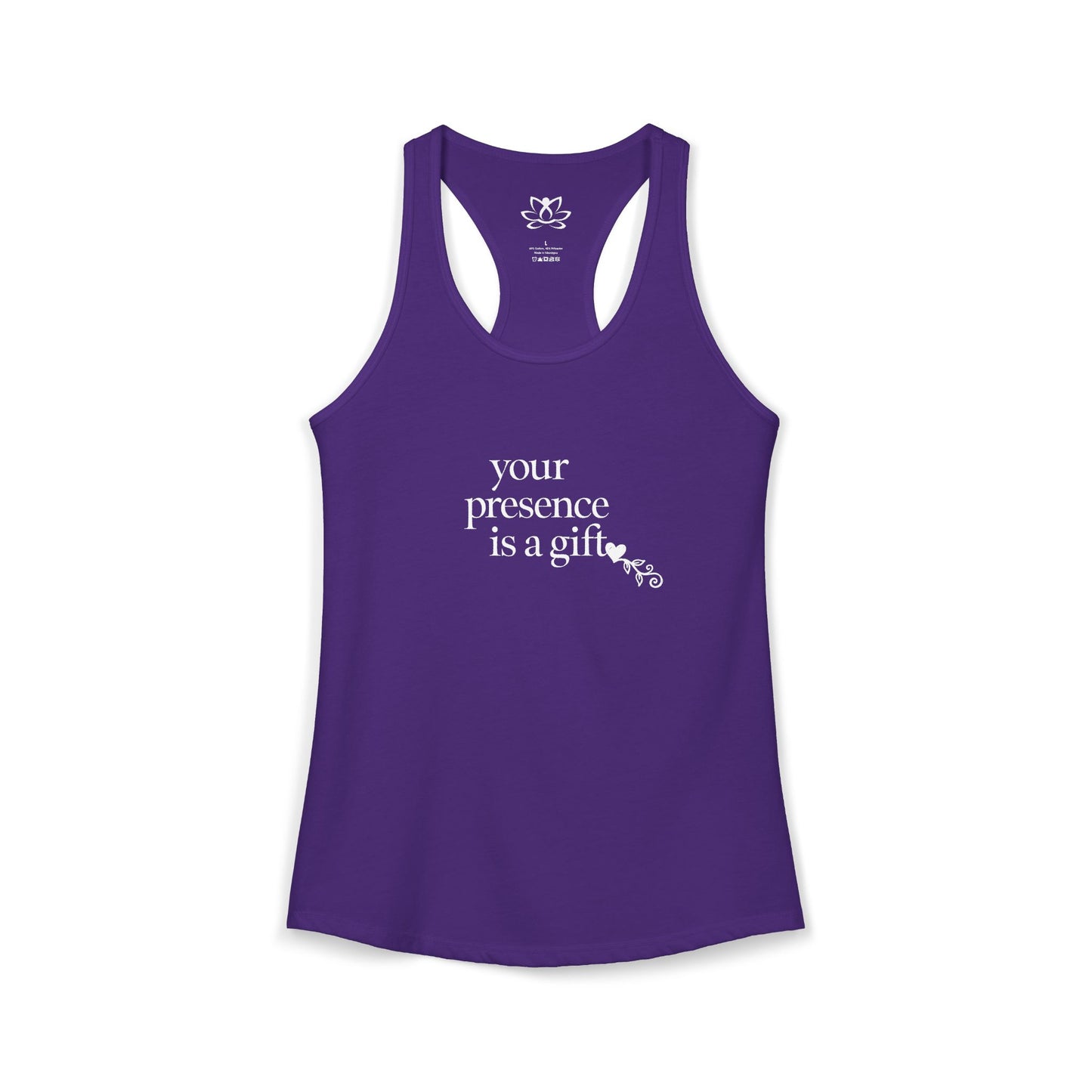 "Your Presence is a Gift" Racerback Tank