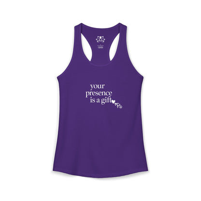 "Your Presence is a Gift" Racerback Tank