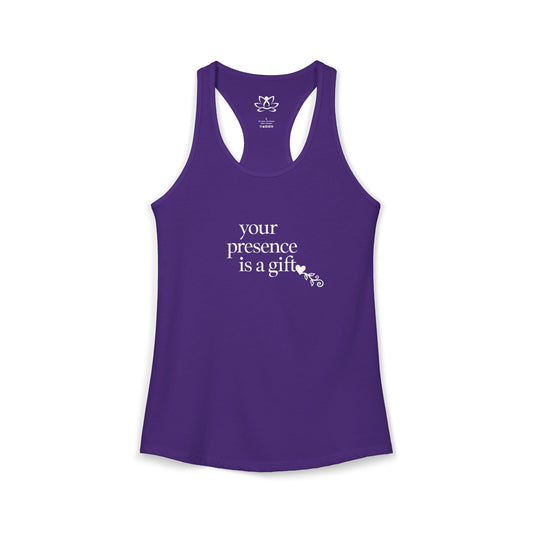 "Your Presence is a Gift" Racerback Tank