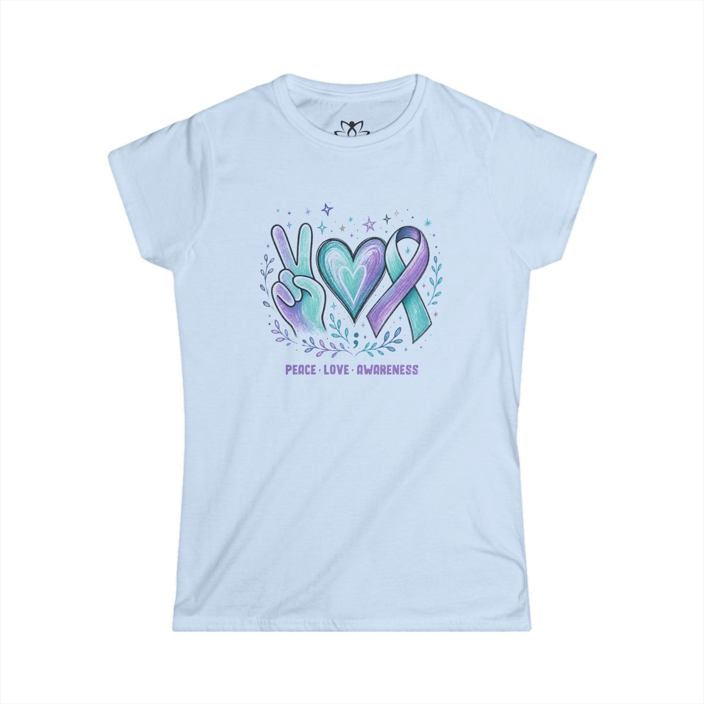 "Peace Love Awareness" Soft Style Tee