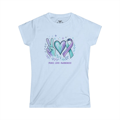 "Peace Love Awareness" Soft Style Tee