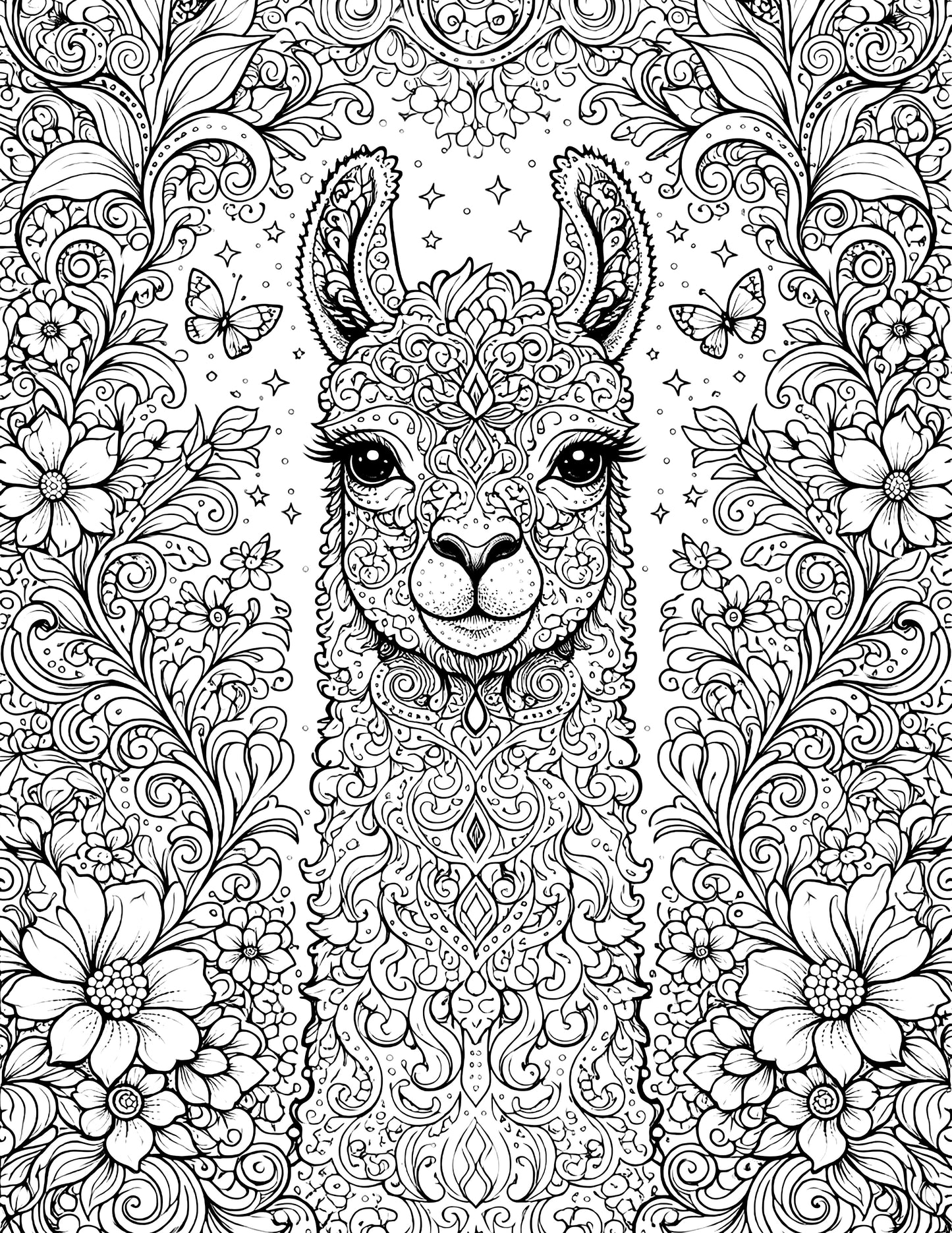 FREE Coloring Sheet Download (Zen Llama)