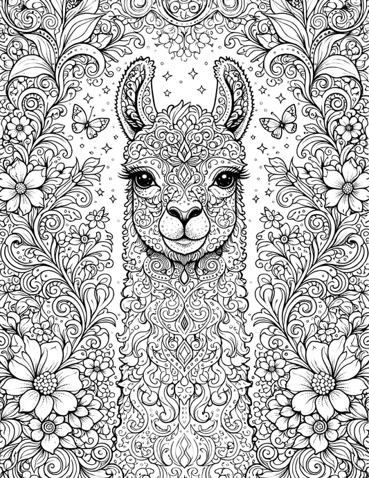 FREE Coloring Sheet Download (Zen Llama)