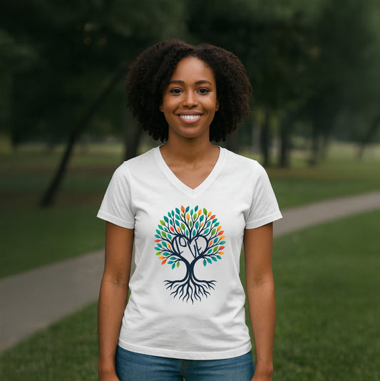 Growing Love Tree V-Neck Tee