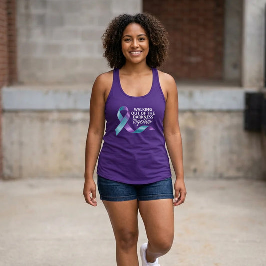 Walking Out of the Darkness Together Racerback Tank