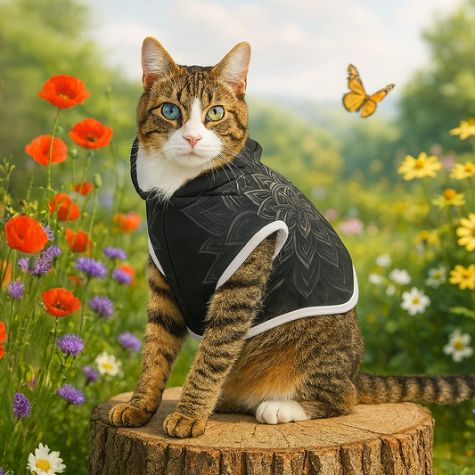 Zen in Black and White Pet Hoodie
